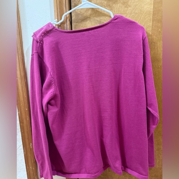 Women’s Blair purple ruffle V Neck long sleeve - Picture 5 of 5